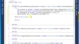 Arithmetic Operators, formatting codes and Exception Handling 3 VB NET