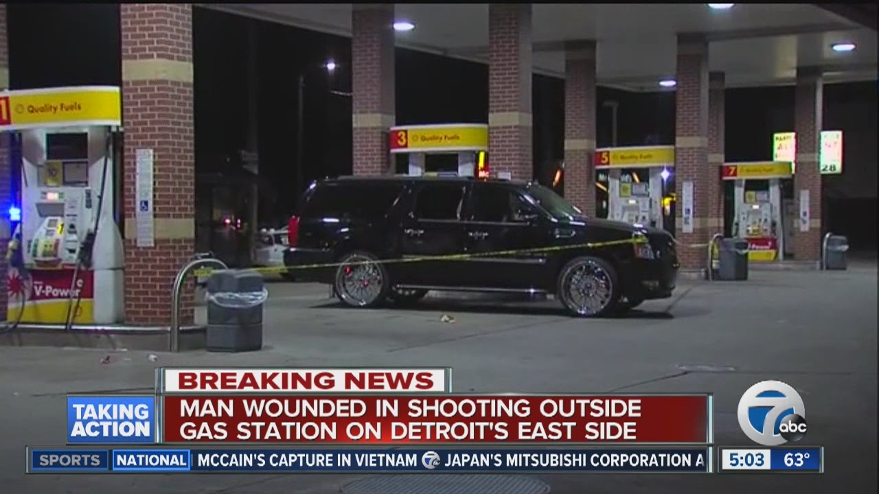 Man wounded in attempted carjacking outside Detroit gas station - YouTube