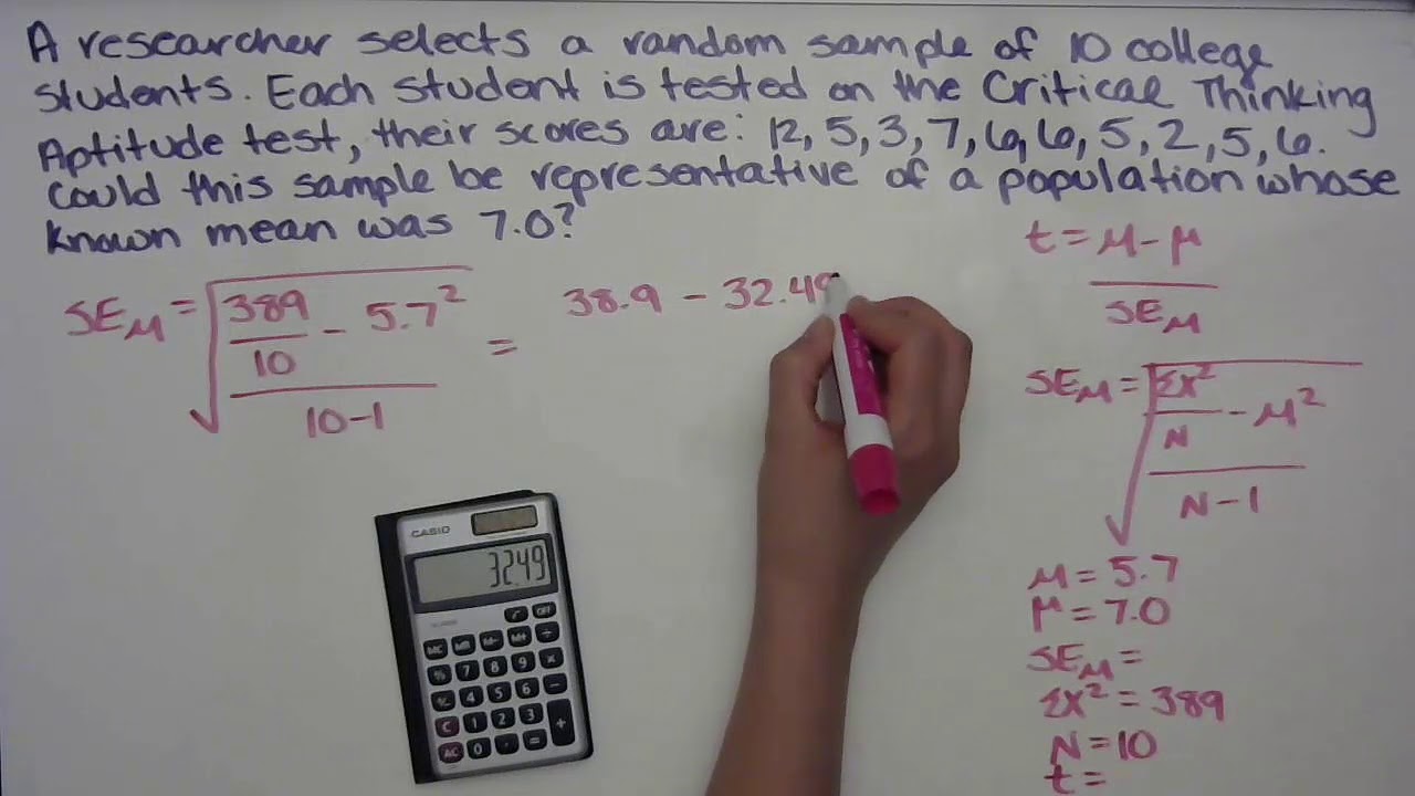QUICK One Sample t test - YouTube