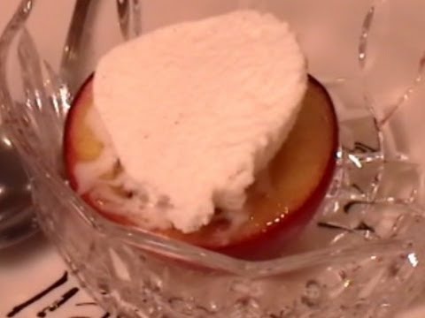 Baked Peaches with Ice Cream
