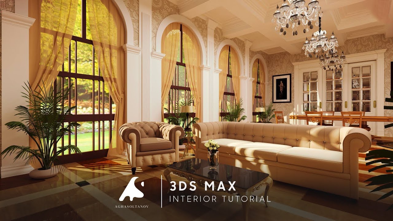 3Ds Max Classic Interior Tutorial Modeling Vray Design - YouTube