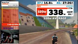 FTP ramp test on Zwift  After 4 weeks of build me up program