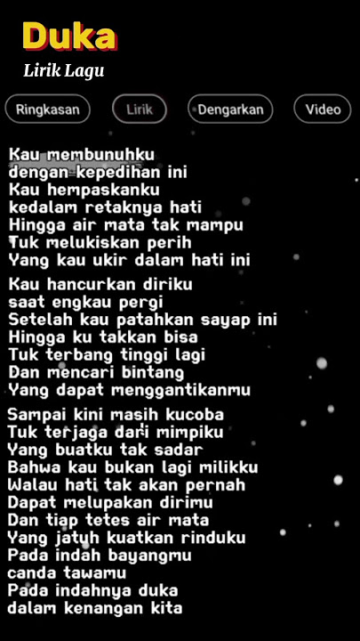 Lirik lagu duka