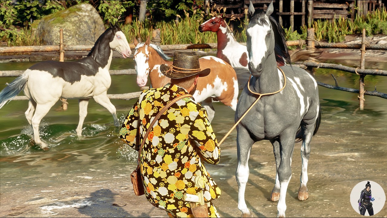 🐎 Arthur Morgan Discovers a Ranch With ALL 4 American Paint Horses at Aurora Basin & Tames Them! 🎨🔥