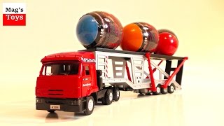 Car Transporter Moving Surprise Eggs With Welly Cars