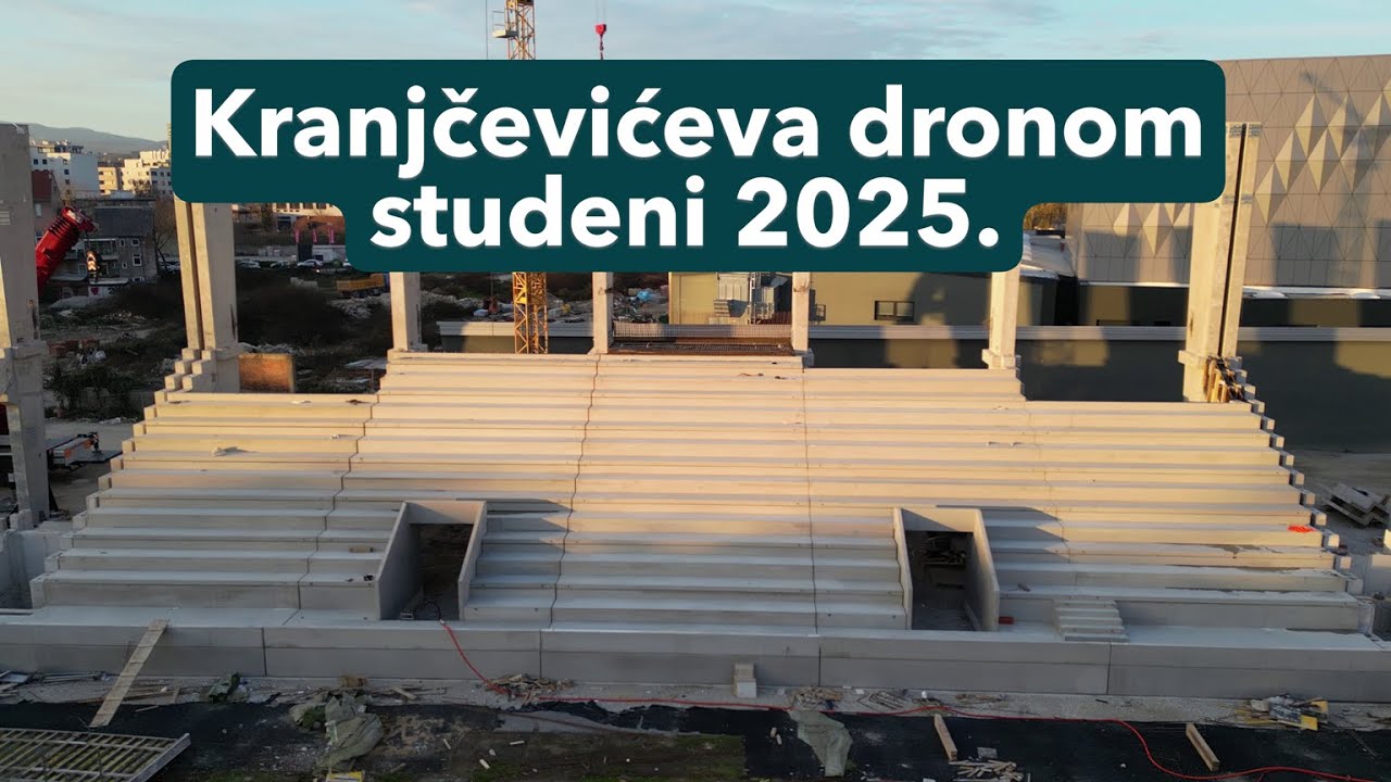 Stadion Kranjčevićeva stanje radova dronom, Zagreb, studeni 2025.