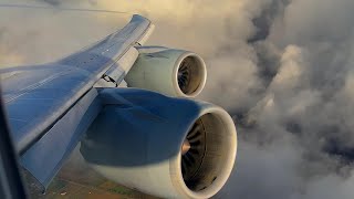 Engine Sound !  Boeing 747-8   Take off from Frankfurt to Tokyo HND / Lufthansa Business Class