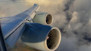 Engine Sound ! Boeing 747-8 Take off from Frankfurt to Tokyo HND / Lufthansa Business Class