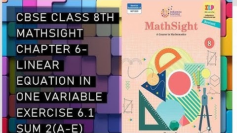 Class 8th/ Chapter 6 - Linear Equation in One Variable/ Exercise 6.1 sum 2(a-e)