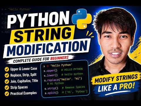 Python String Modification Tutorial | String Methods in Python for Beginners #coding #python