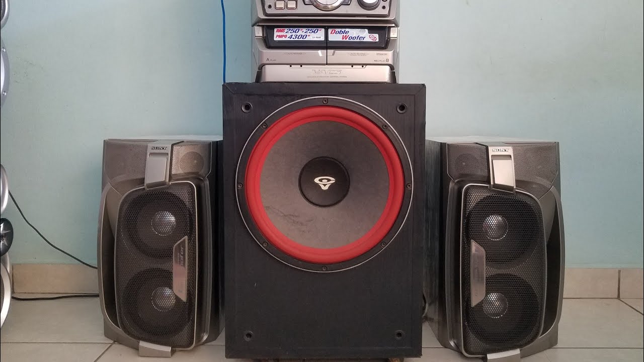 Como Subwoofer Activo a un de Sonido casero - GRX9900 + Cerwin Vega LW12 prueba -