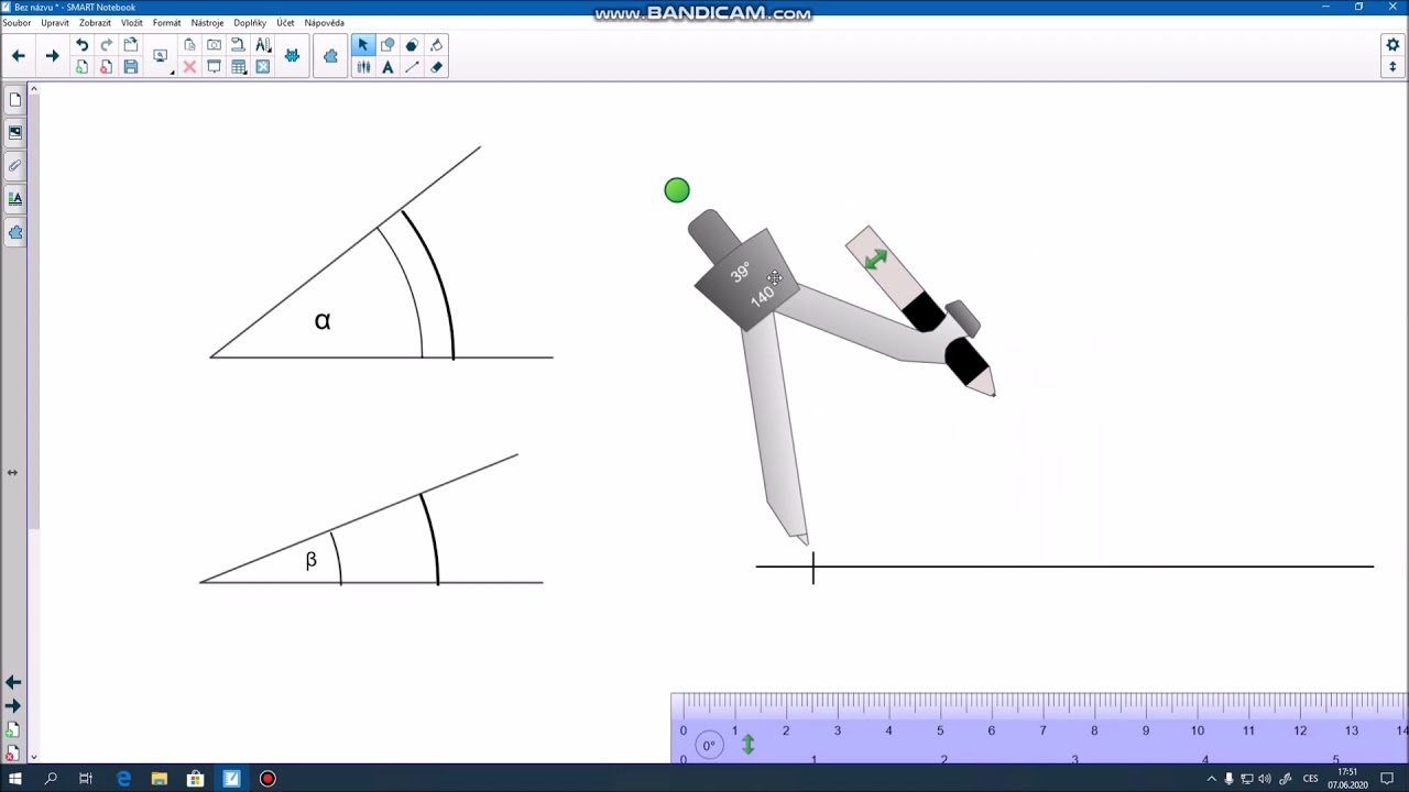 Sčítání a odčítání úhlů - graficky