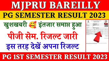 Mjpru result declared 2023 | Pg 1st sem result 2023 mjpru | mjpru pg result 2023