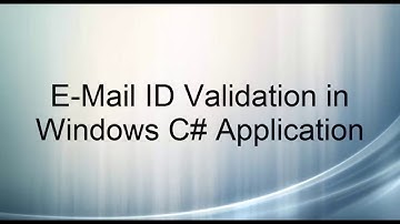 Validate an email address using c#