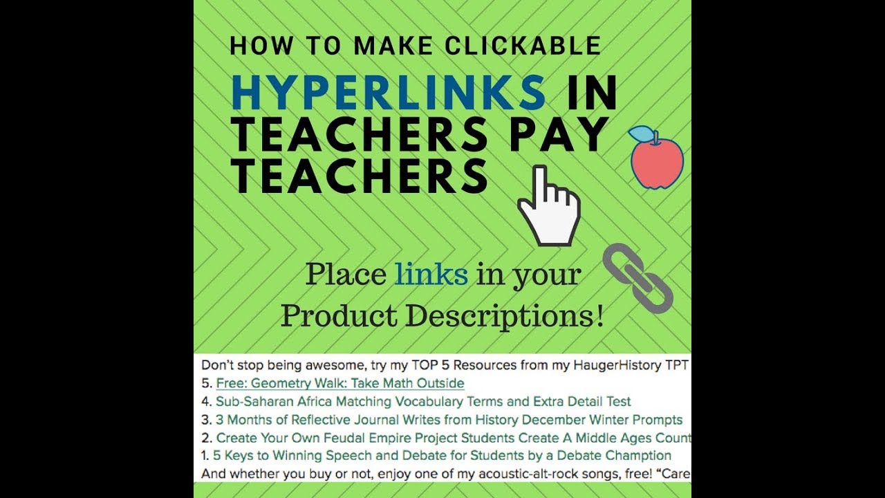 How to Add Clickable Hyperlinks to Teachers Pay Teachers Product ...