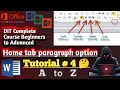 Ms Word Home tab paragraph Group option  step by step