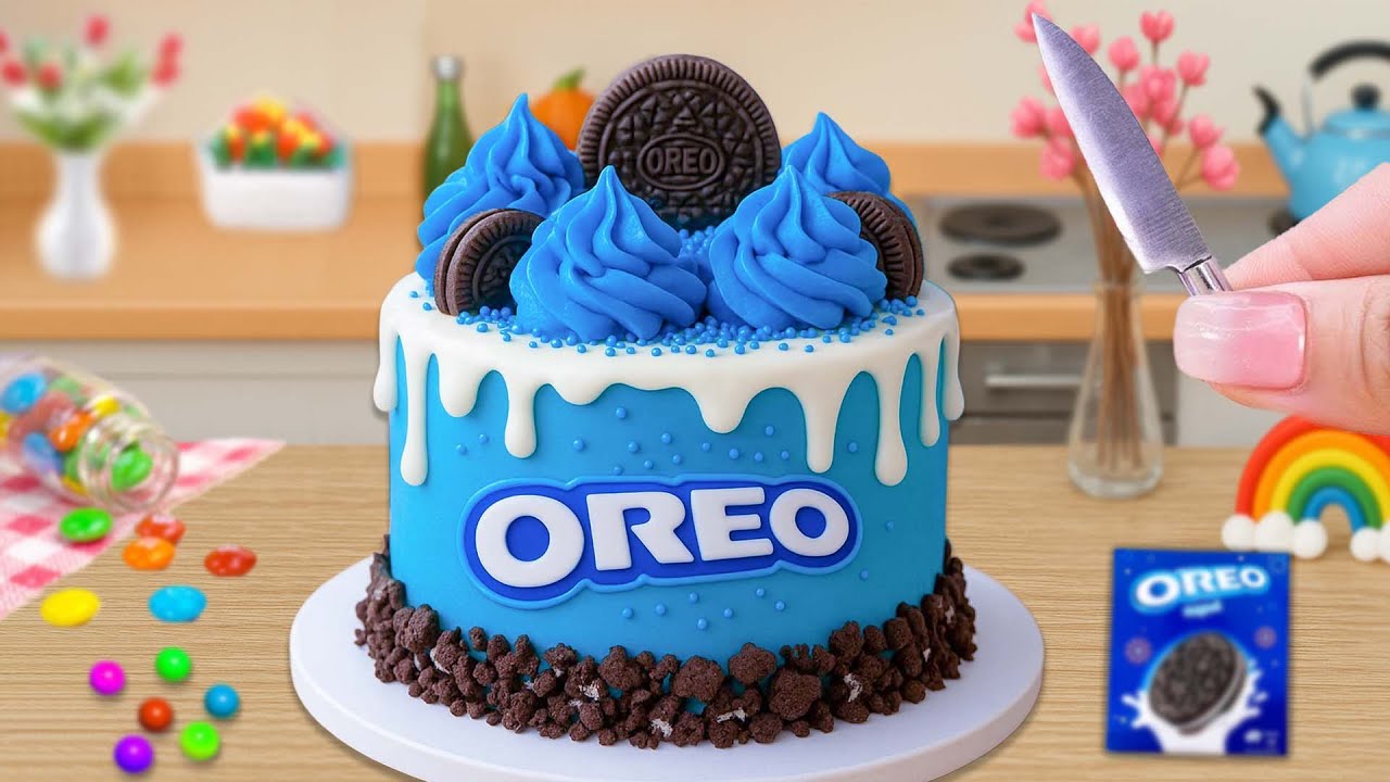 Oreo Azul 🎂 Bolo Oreo Azul Super Saboroso 💙🍪 | Decoração Fofa e Satisfatória em ...