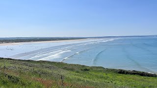 Surfing at Saunton Sands Devon - 4k drone footage