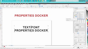 Corel Draw Tips & Tricks Text Properties Docker