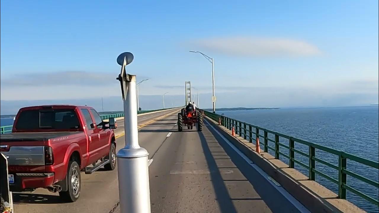 2022 Mackinac Bridge Antique Tractor Crossing part 2 YouTube