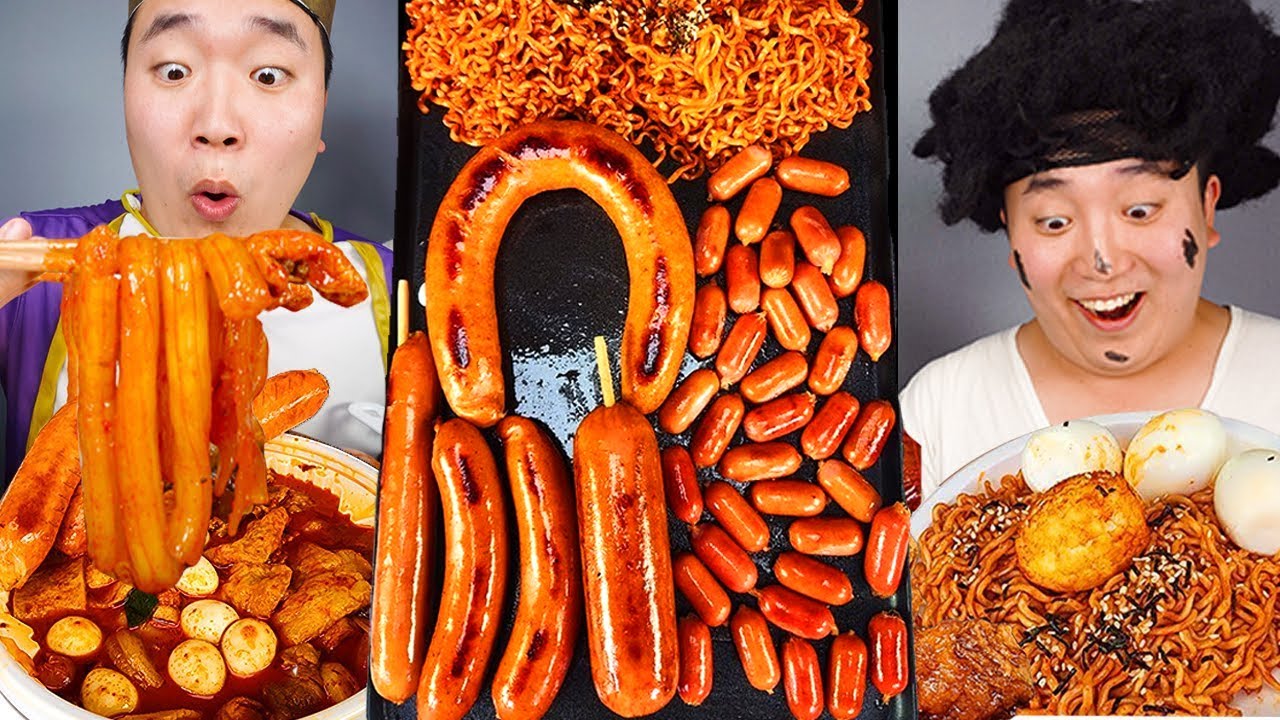 ❗Коллекция вкусной еды HUBAO, это так волнительно❗ | супер острая еда | mukbang