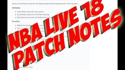 NBA LIVE 18 OFFICIAL PATCH 5 NOTES