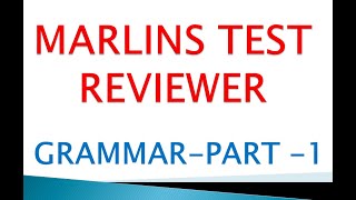 MARLINS TEST REVIEWER FOR SEAFARER - GRAMMAR