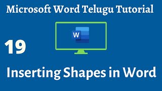 Inserting Shapes in Microsoft Word, Updating Shapes in Word, Microsoft Word Tutorial in Telugu -19