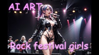 [AI Art] Photo shoot American rockstar girls / AI