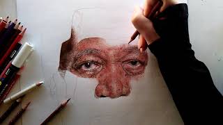 Drawing Morgan Freeman Photorealistic