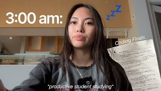 Finals All-Nighter 📚🎧 3AM studying, computer science @UBC