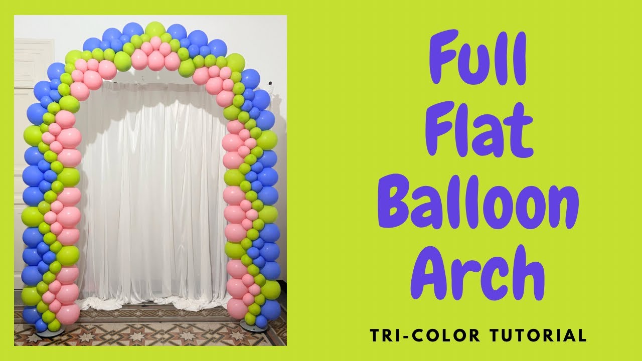 Full flat balloon arch | tricolor | 2 lampstands