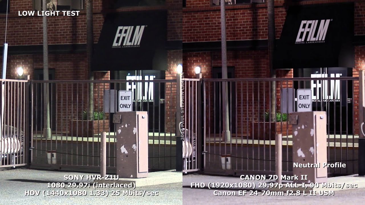 Canon 7D Mark II vs. Sony HVR Z1U HDV Video Camera Tests