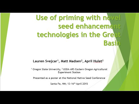 oregon state us senators and representatives Lauren Svejcar-Use of priming with novel seed enhancement technologies