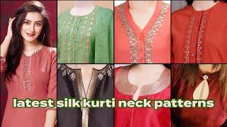 letest silk kurti neck design/kurti neck patterns #silkkurtineckdesign screenshot 3