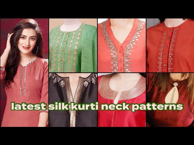 Beautiful embroidery detailing | Sleeves designs for dresses, Silk kurti  designs, Kurta neck design