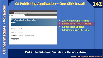C# One Click Network Publish | Part 2 - Installer On Network Share | C# Advanced #142