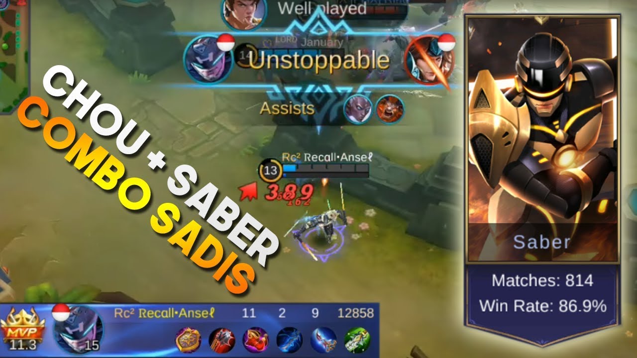 KETIKA SABER CHOU JADI SATU TIM COMBO SADIS Mobile Legends