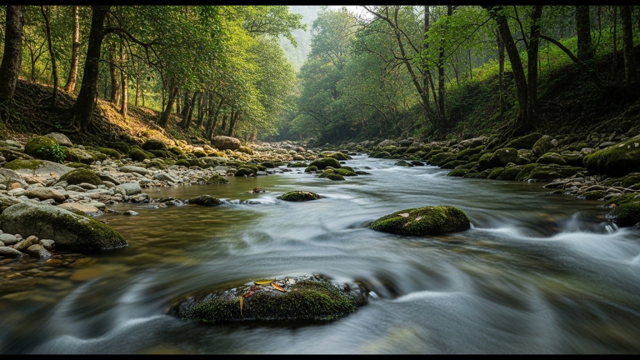 Deep Sleep with Flowing River Sounds | Natural Nepal Stream Water Sound Only (No Music)