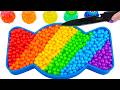 Satisfying Video | How To Make Rainbow Candy Bathtub With Mixing Beads Cutting ASMR | Magic Sand B