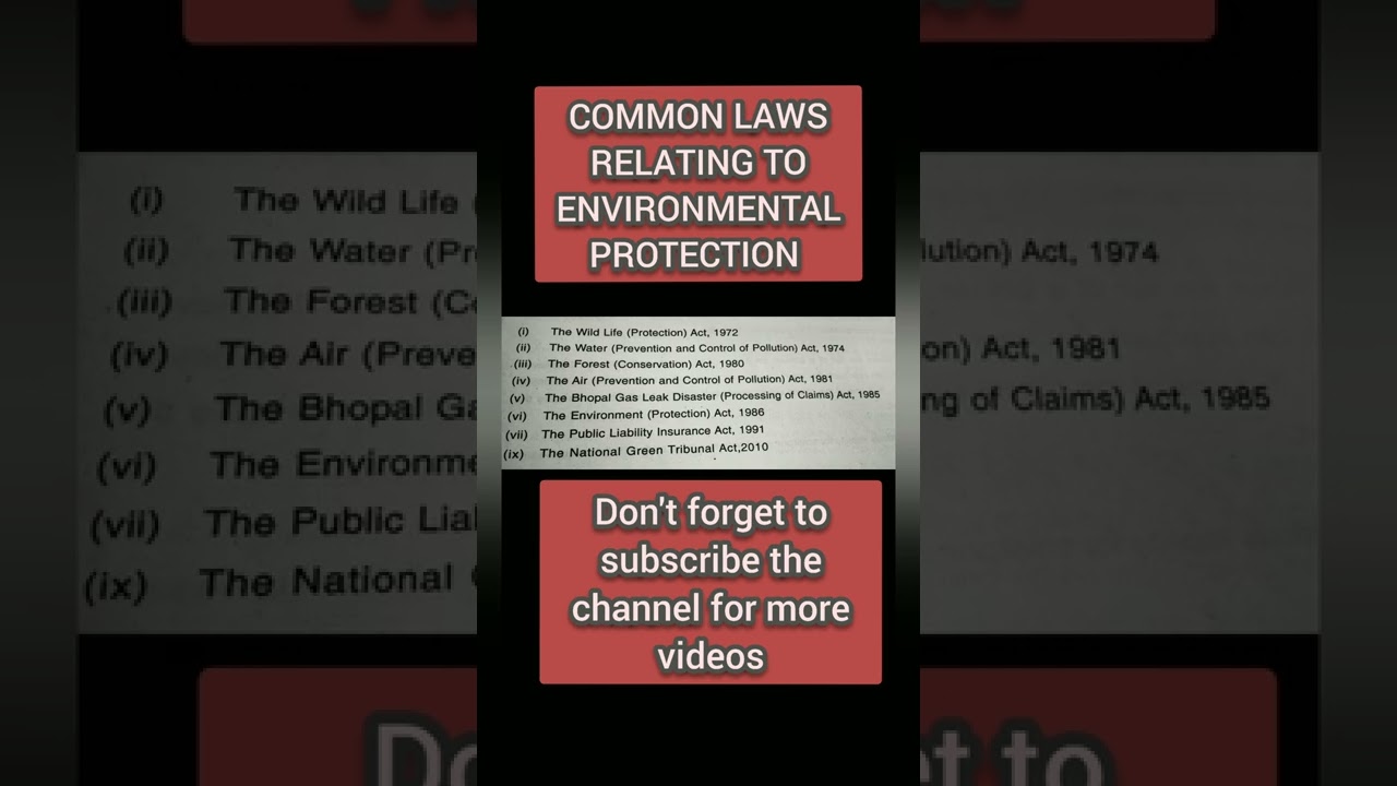 COMMON LAWS RELATING TO ENVIRONMENTAL LAWS / ENVIRONMENT LAWS