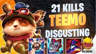 WILD RIFT | 21 KILLS DISGUSTING TEEMO PLAYSTYLE! | Challenger Teemo Gameplay | Guide & Build
