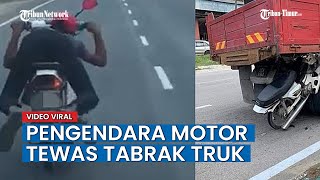 Berlagak ala Superman, Pengendara Motor Tewas Tabrak Truk