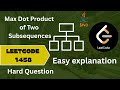 Max Dot Product Of Two Subsequences | Leetcode 1458 | Step by step solution building | Tree Diagram