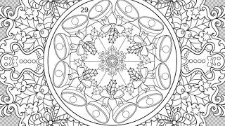 Christmas Mandala: A circular pattern with bells, pine needles, and gingerbread cookies screenshot 3