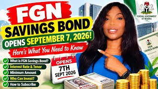 FGN Savings Bond Opens September 7, 2026! Here’s What You Need to Know