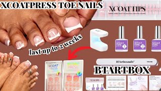 BEST PRESS ON TOE NAILS! BTARTBOX XCOATPRESS FRENCH TIP TOE NAILS Tip Toe Nails 7769284