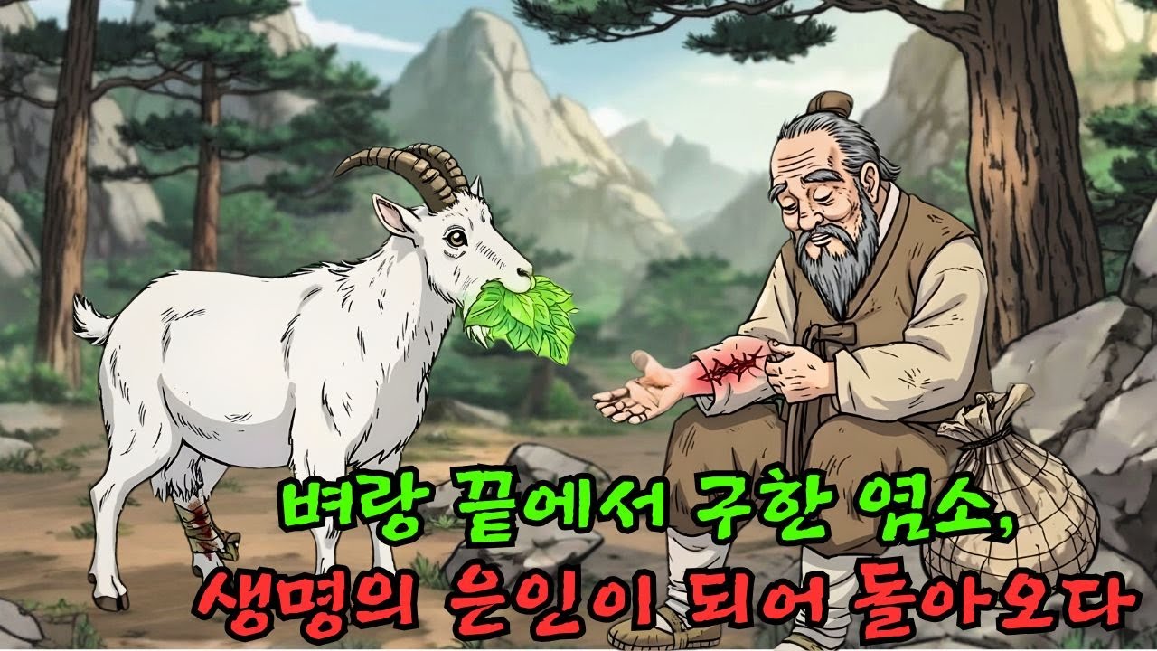 절벽에서 떨어진 염소를 구해줬더니... 맹독에 중독된 은인을 살리기 위해 녀석이 입에 물고 온 '전설의 약초'