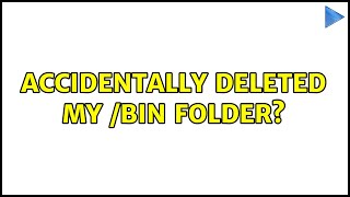 Accidentally deleted my /bin folder? (3 Solutions!!)