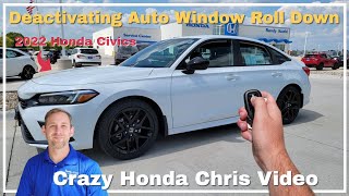 Celebrity Deactivating Fob Auto Window Roll Down with 2022 Honda Civics | 2023 2024 CR-V Pilot Accord HRV Wealth